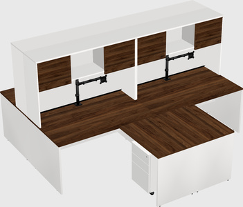 Quad l-shaped office desks