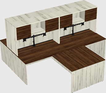 Quad l-shaped office desks