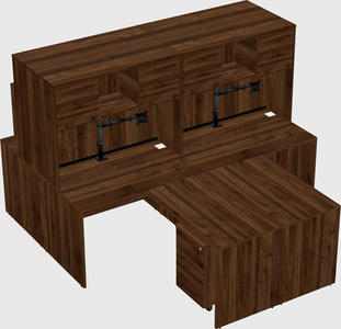 Quad l-shaped office desks