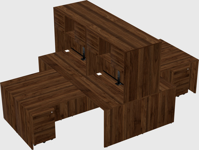 Quad l-shaped office desks