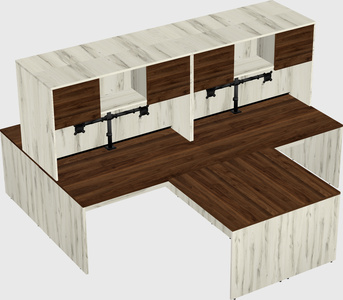 Quad l-shaped office desks