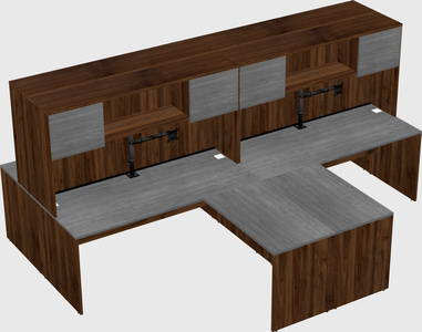 Quad l-shaped office desks
