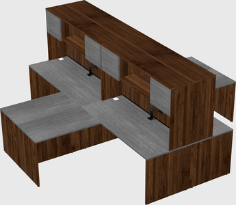 Quad l-shaped office desks