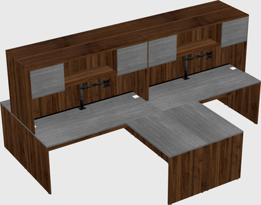 Quad l-shaped office desks
