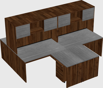 Quad l-shaped office desks