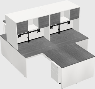 Quad l-shaped office desks