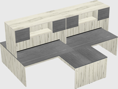 Quad l-shaped office desks