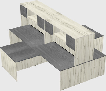 Quad l-shaped office desks