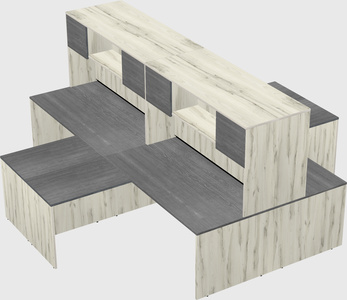 Quad l-shaped office desks