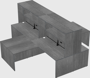 Quad l-shaped office desks