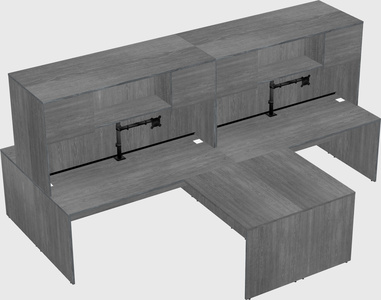 Quad l-shaped office desks