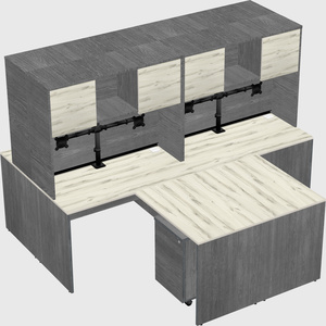 Quad l-shaped office desks