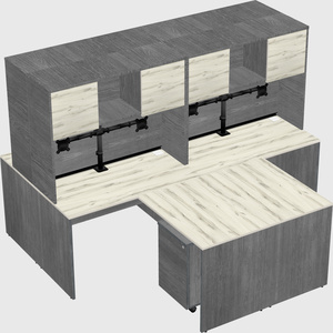 Quad l-shaped office desks
