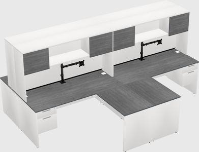 Quad l-shaped office desks