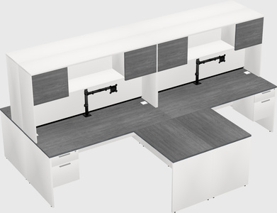 Quad l-shaped office desks