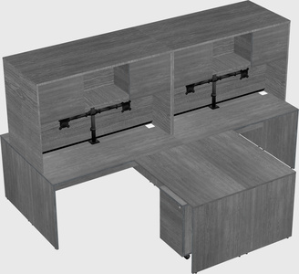 Quad l-shaped office desks