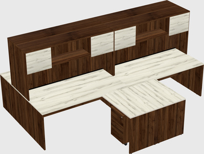 Quad l-shaped office desks