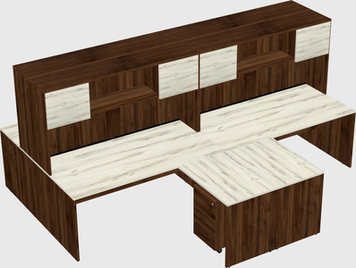 Quad l-shaped office desks