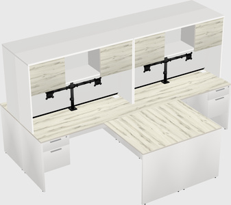 Quad l-shaped office desks