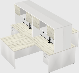 Quad l-shaped office desks