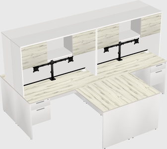 Quad l-shaped office desks