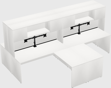 Quad l-shaped office desks