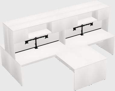 Quad l-shaped office desks