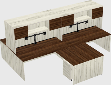 Quad l-shaped office desks