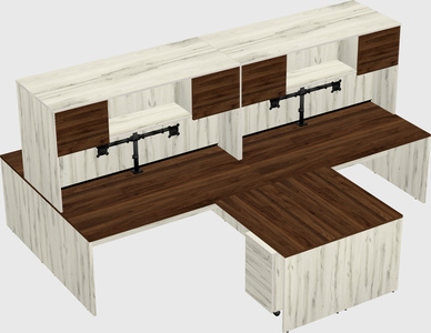 Quad l-shaped office desks