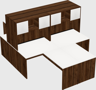 Quad l-shaped office desks