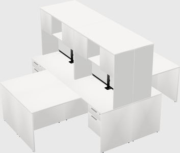 Quad l-shaped office desks