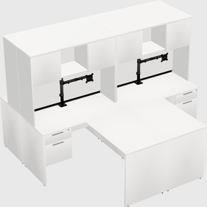 Quad l-shaped office desks