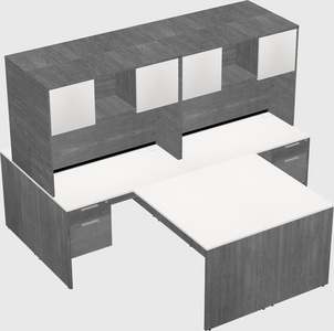 Quad l-shaped office desks