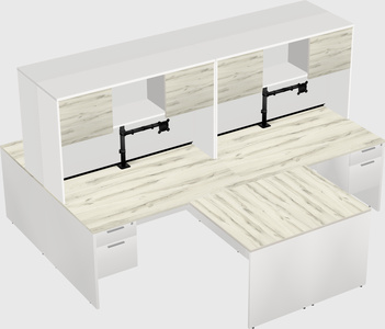 Quad l-shaped office desks