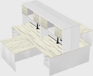 Quad l-shaped office desks