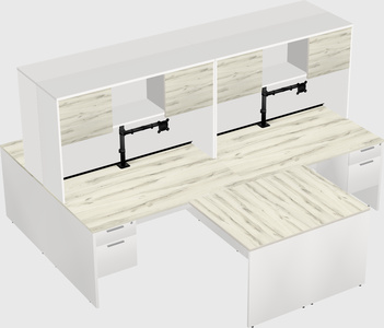 Quad l-shaped office desks