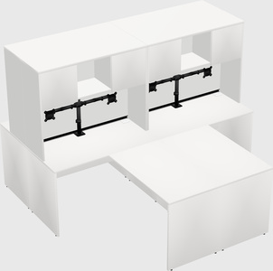 Quad l-shaped office desks
