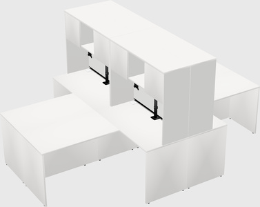 Quad l-shaped office desks