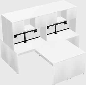 Quad l-shaped office desks
