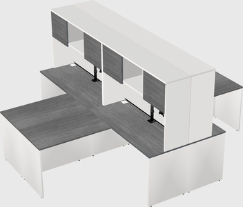 Quad l-shaped office desks