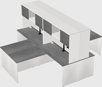 Quad l-shaped office desks