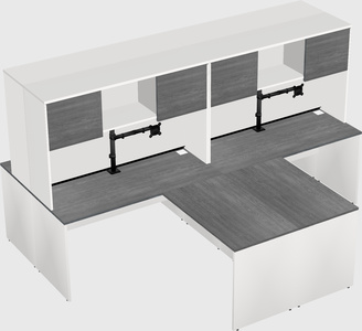 Quad l-shaped office desks