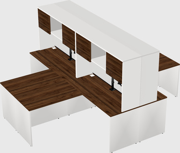 Quad l-shaped office desks