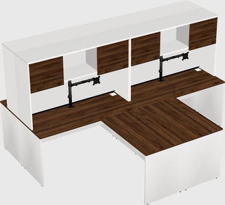Quad l-shaped office desks