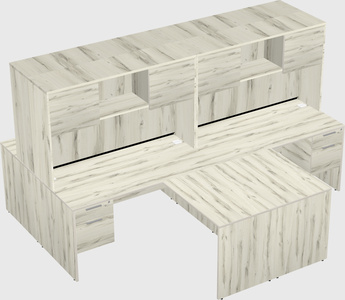 Quad l-shaped office desks