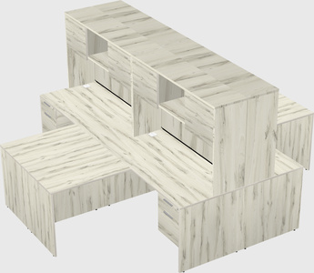 Quad l-shaped office desks