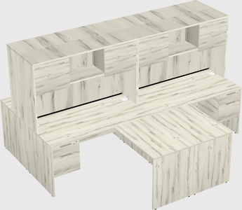 Quad l-shaped office desks