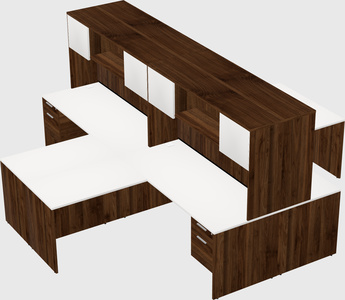 Quad l-shaped office desks
