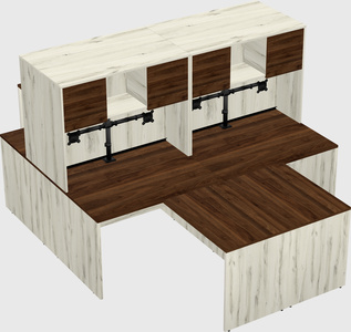 Quad l-shaped office desks