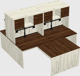 Quad l-shaped office desks